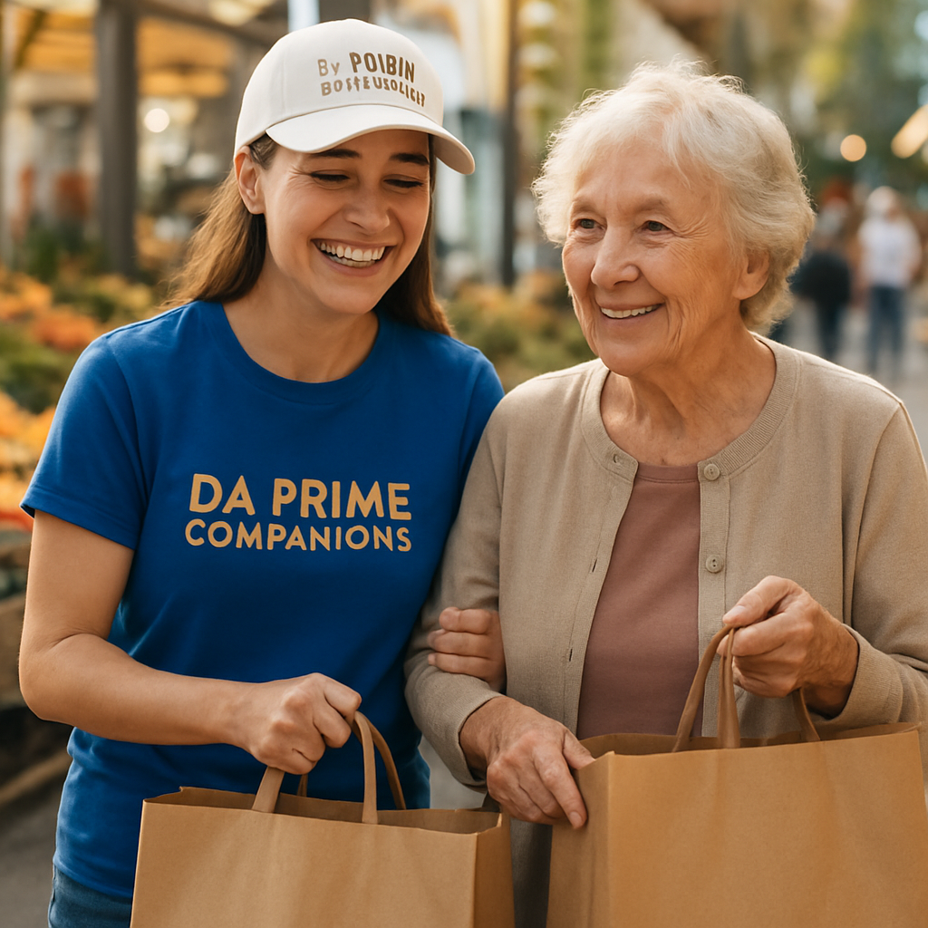 DA Prime companion helping a client with grocery shopping